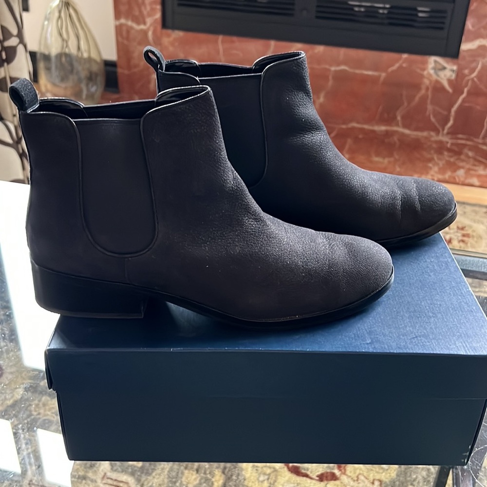Cole Haan Black Suede Chelsea Ankle Boots